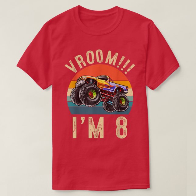 Camiseta Eu tenho 8 anos Vroom 8th Festa de aniversário Car (Frente do Design)