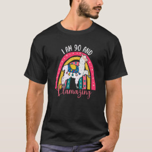 Camiseta Eu Tenho 90 Anos De Idade E Llaming Alpaca Llama 9