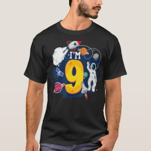 Camiseta Eu tenho 9 anos Astronauta do Espaço Exterior 9º A