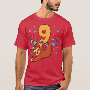 Camiseta Eu tenho 9 anos com aniversário de criança de preg
