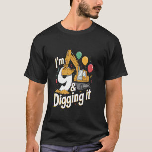 Camiseta Eu tenho 9 anos e escavando o 9º aniversário da co