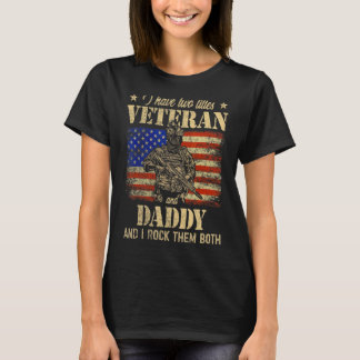 Camiseta Eu tenho a bandeira veterana e Pai americana Da do