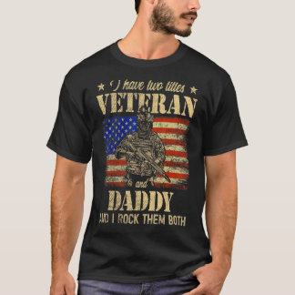 Camiseta Eu tenho a bandeira veterana e Pai americana Da do