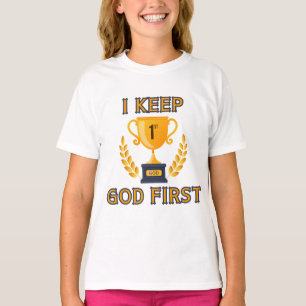 Camiseta Eu tenho a primeira moça baseada em fé de Deus