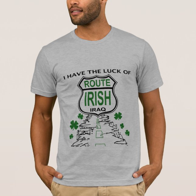 Camiseta Eu tenho a sorte do irlandês da rota (Frente)