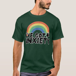 Camiseta Eu tenho ansiedade Retro Rainbow Mental Health Awa