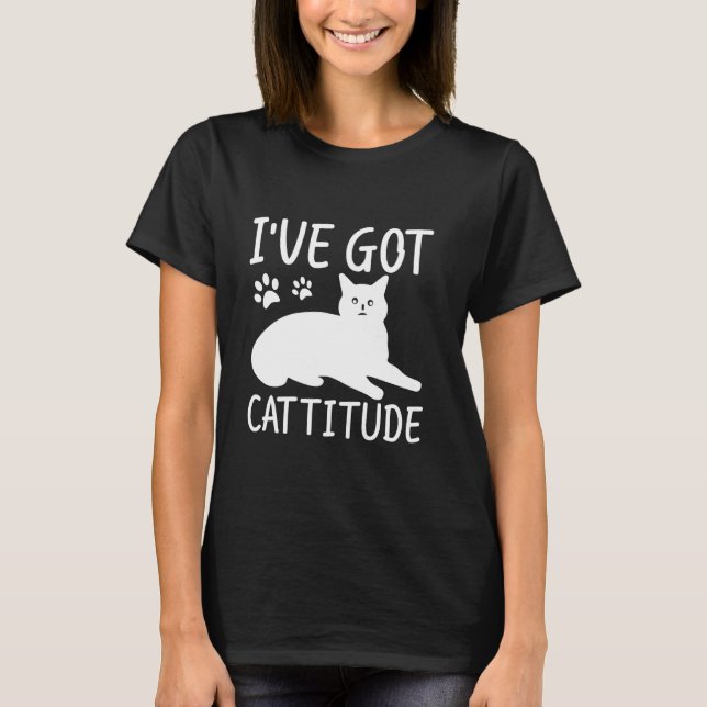 Camiseta Eu Tenho Atitude de Pai de Gato (Frente)