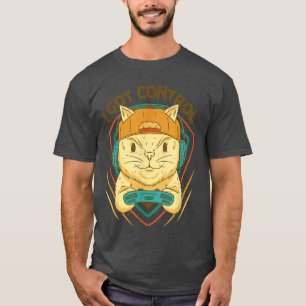 Camiseta Eu tenho controle de Gato Mestre de Jogo Engraçado
