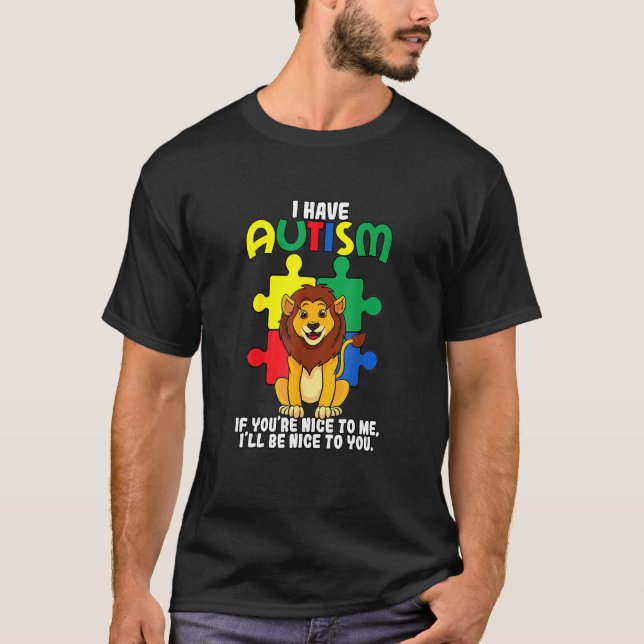 Camiseta Eu Tenho Dia de Conscientização do Leão da Peça do (Frente)