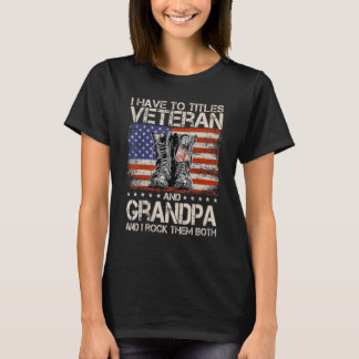 Camiseta Eu Tenho Dois Títulos Veteranos E Vovô E Eu Rock T