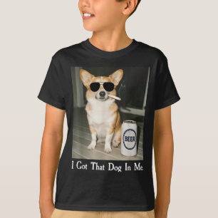 Camiseta Eu Tenho Esse Cachorro Em Mim Funny Corgi Fumando