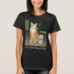 Camiseta Eu Tenho Esse Cachorro Em Mim Piada Gato Fumando C