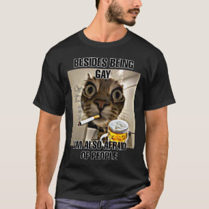 Camiseta Eu tenho medo do meme do gato pessoas