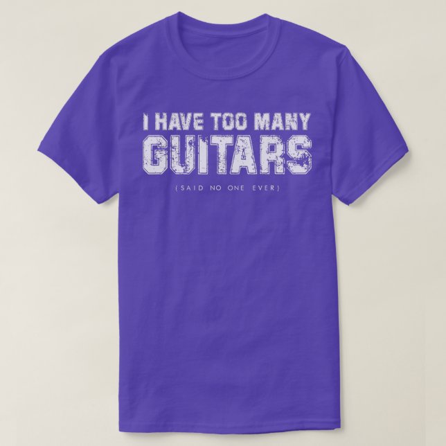 Camiseta Eu tenho muitos guitarras (ninguém disse nunca) Gu (Frente do Design)