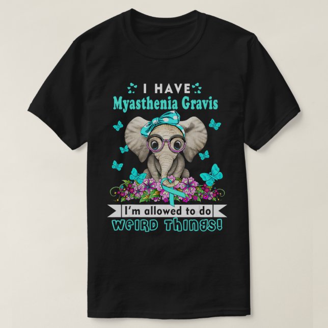 Camiseta Eu tenho Myasenia Gravis Consciência (Frente do Design)