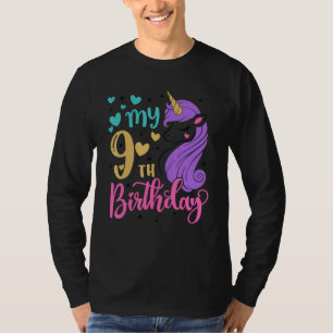 Camiseta Eu Tenho Nove Anos, Unicórnio De 9 Anos