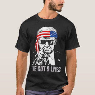 Camiseta Eu Tenho Nove Vidas - Trump 2024 Engraçado 