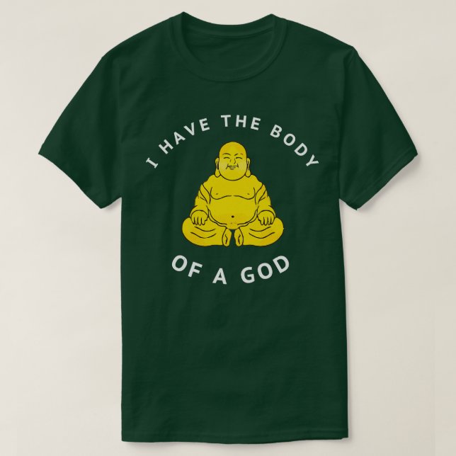 Camiseta Eu tenho o corpo de um deus (Frente do Design)