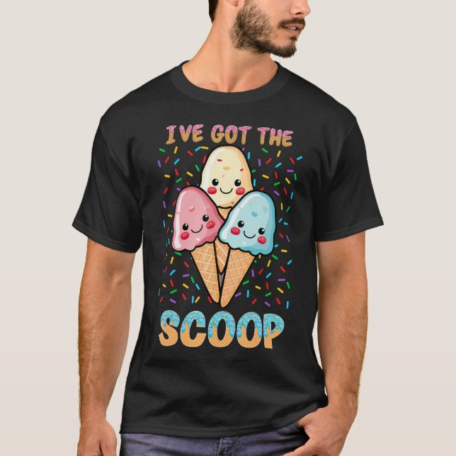 Camiseta Eu Tenho O Sorvete De Revelação De Sexo De Colher. (Frente)