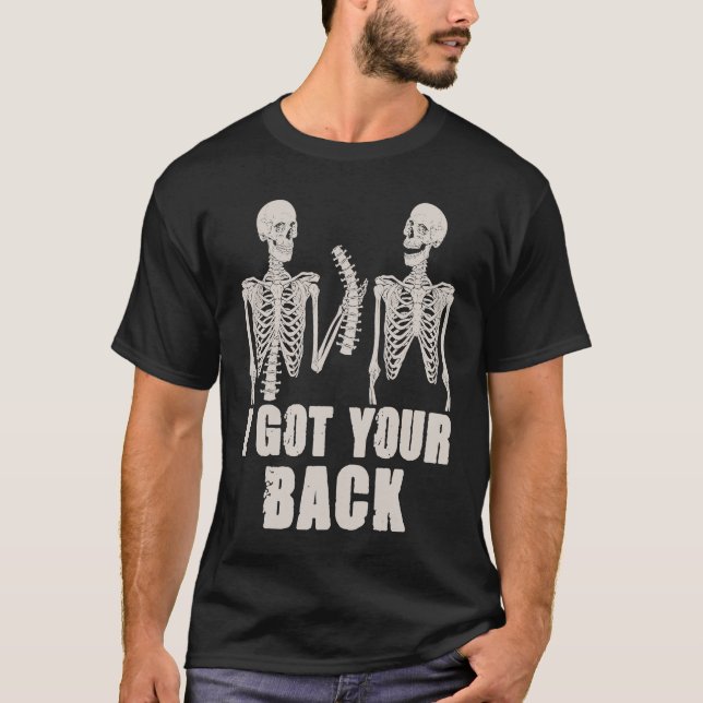 Camiseta Eu tenho o teu esqueleto de Halloween Skeleton Hal (Frente)