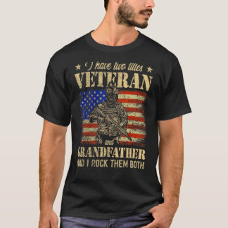 Camiseta Eu Tenho O Veterano E O Avô Americano Flag Fathe