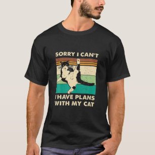 Camiseta Eu Tenho Planos Com Minha Gata Engraçada Vintage