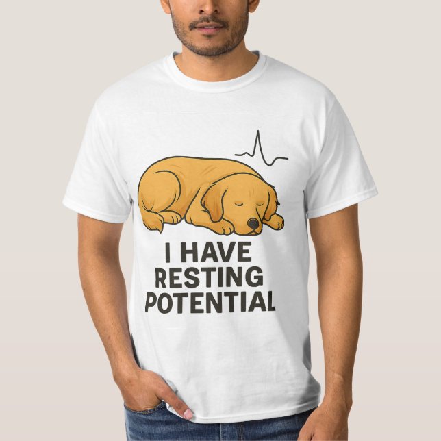 CAMISETA EU TENHO TEE DE POTENCIAL DE REPOUSO (Frente)