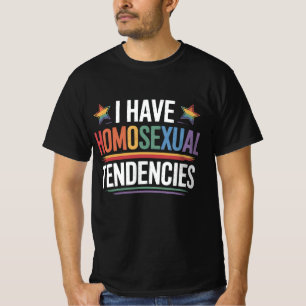 Camiseta Eu Tenho Tendências Homossexuais Orgulho LGBTQ Arc