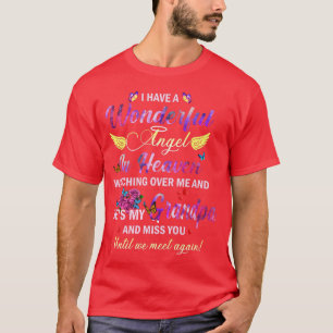Camiseta Eu tenho um anjo maravilhoso no céu Ele é meu avô