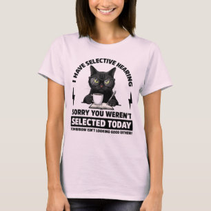 Camiseta Eu Tenho Um Gato Sarcástico Engraçado De Audição S