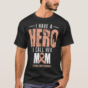 Camiseta Eu Tenho Um Herói Mãe Conhecimento Do Cancer Uteri