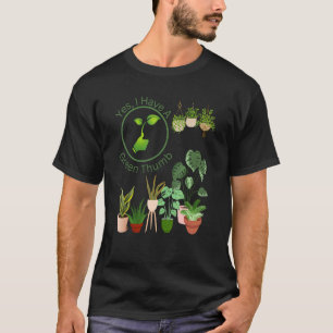 Camiseta Eu Tenho Um Polvo Verde Manchado De Plantas.