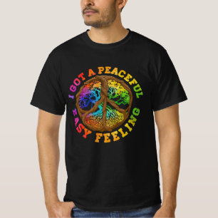 Camiseta Eu Tenho Um Sentimento Fácil De Hippie Peace Tree