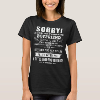 Camiseta Eu tenho uma namorado louca que ele estava nascer 