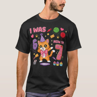 Camiseta Eu tinha 6 anos agora eu tenho 7 7º aniversário da