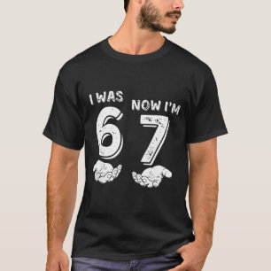 Camiseta Eu tinha 6 anos agora eu tenho 7 meme seis sete co