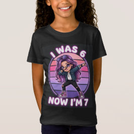 Camiseta Eu tinha 6 anos agora eu tenho 7 menina fixe fazen