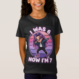 Camiseta Eu tinha 6 anos agora eu tenho 7 menina fixe fazen