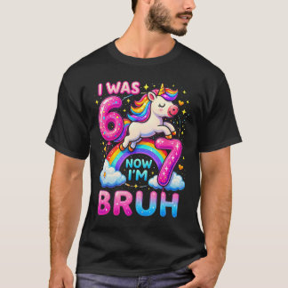 Camiseta Eu Tinha 6 Anos Agora Tenho 7 Engraçado 6 7 Seis S