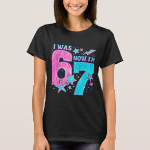 Camiseta Eu tinha 6 anos, agora tenho 7 Seis Sete Festa de