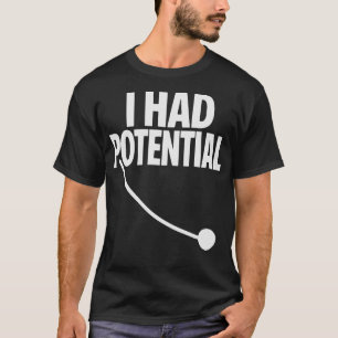 Camiseta Eu Tinha Potencial Citação Mínima Engraçada Sarcás