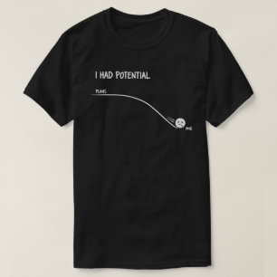 Camiseta Eu Tinha Potencial Citação Minimalista Divertida S