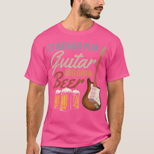 Camiseta Eu Tocaria Violão E Beberia Cerveja - Bass Guita (Frente)