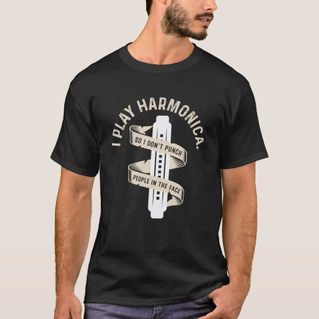 Camiseta Eu Toco Harmonica, Então Não Coloque Pessoas No Ro (Frente)