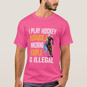 Camiseta Eu Toco Hóquei No Campo Dizendo Engraçado Treinado
