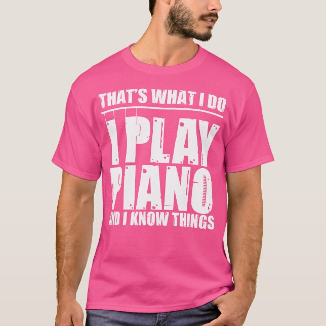 Camiseta Eu Toco Piano Engraçado Presentes de Tocar Piano A (Frente)