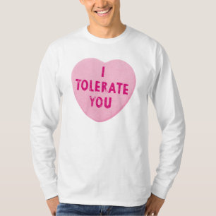 Camiseta Eu tolero-o doces do coração do dia dos namorado