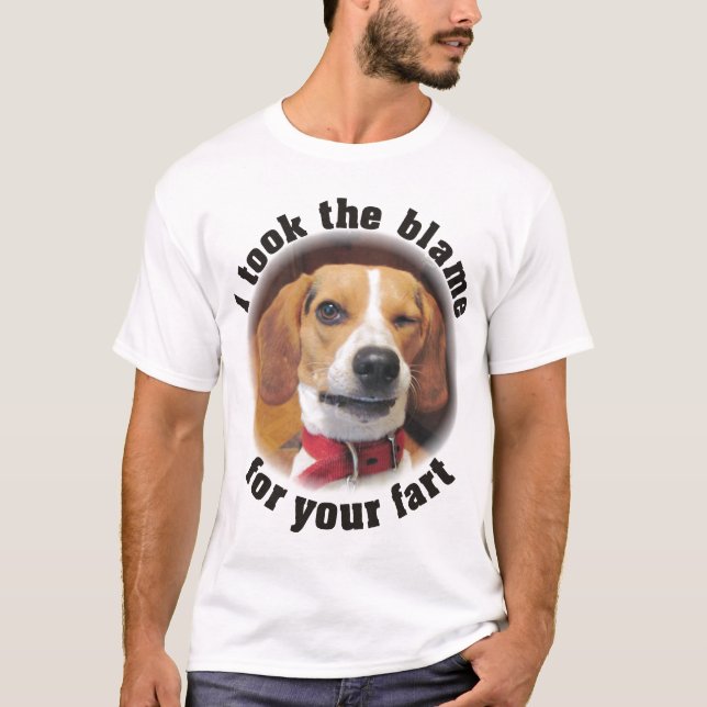 Camiseta Eu tomei a culpa para o seu fart pisc o cão T do (Frente)
