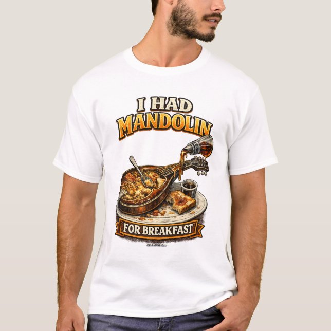Camiseta "Eu Tomei Bandolim no Café da Manhã" (Frente)