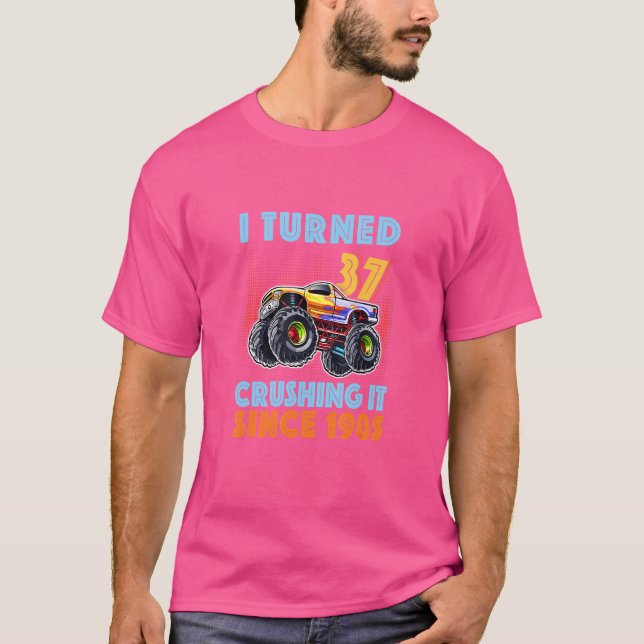 Camiseta Eu Tornei 37 Esmagando Desde 1985 37º aniversário  (Frente)